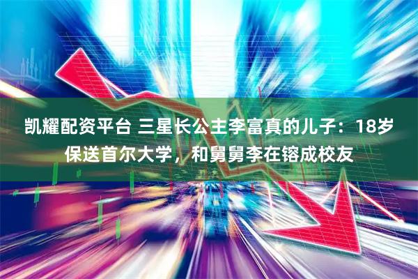 凯耀配资平台 三星长公主李富真的儿子：18岁保送首尔大学，和舅舅李在镕成校友